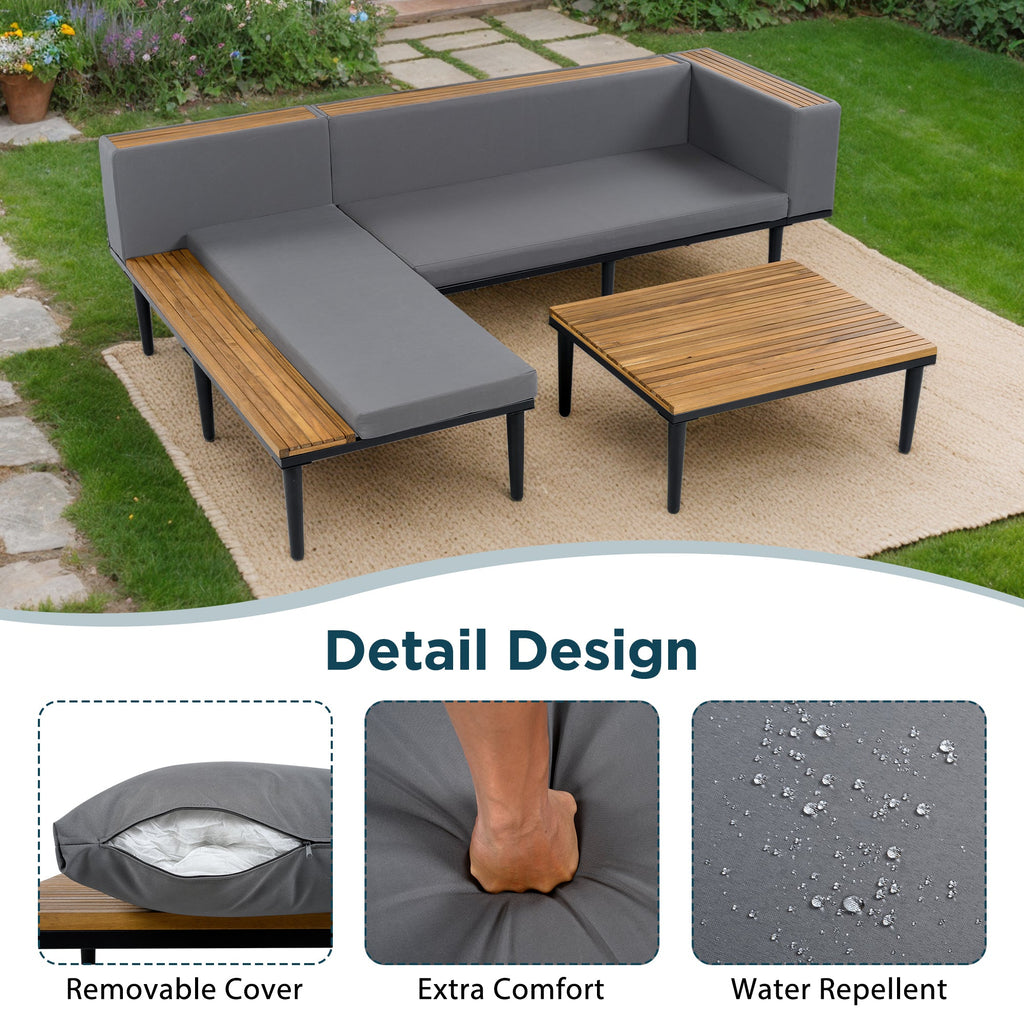 Luxury Patio Furniture Set with Removable Cushions
