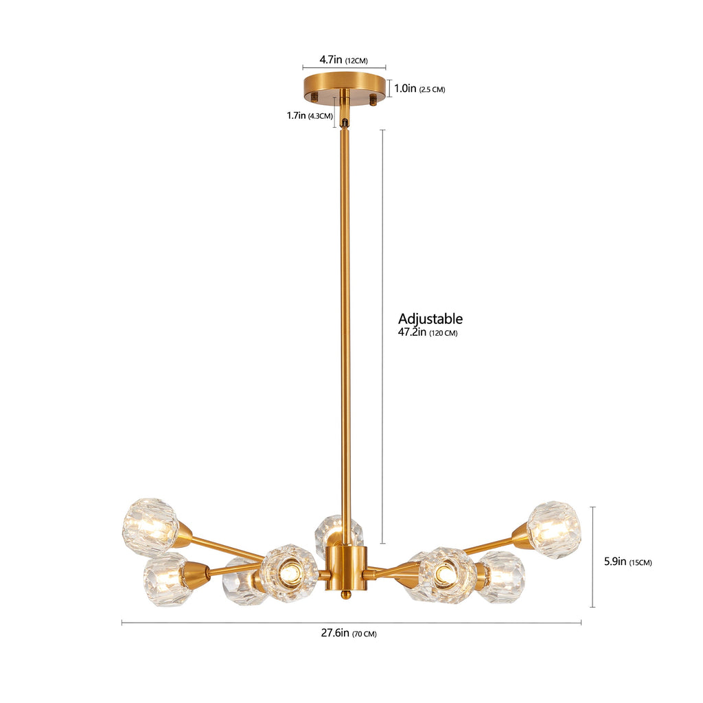 Modern Chandeliers, 9 Lights Golden Chandelier