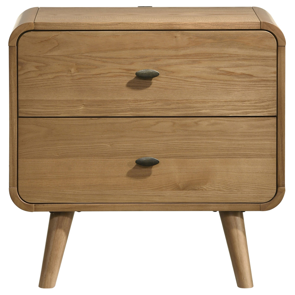 Winston Light Ash 2-Drawer Nightstand Bedside Table