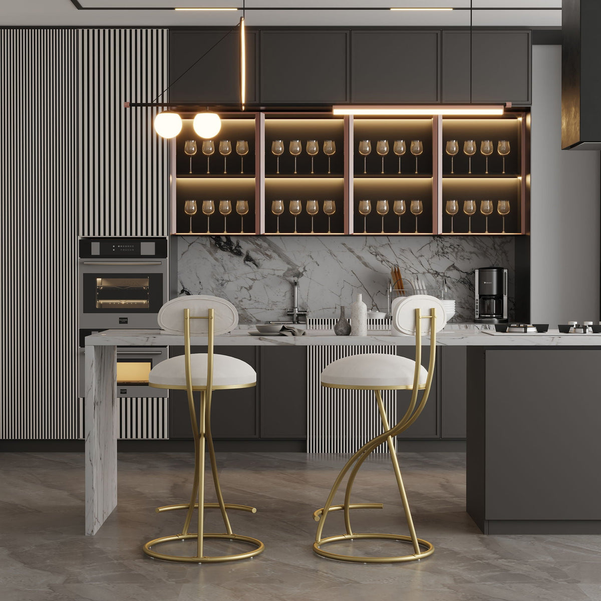 Bar Stools Upholstered Counter Height Barstools For Kitchen Island
