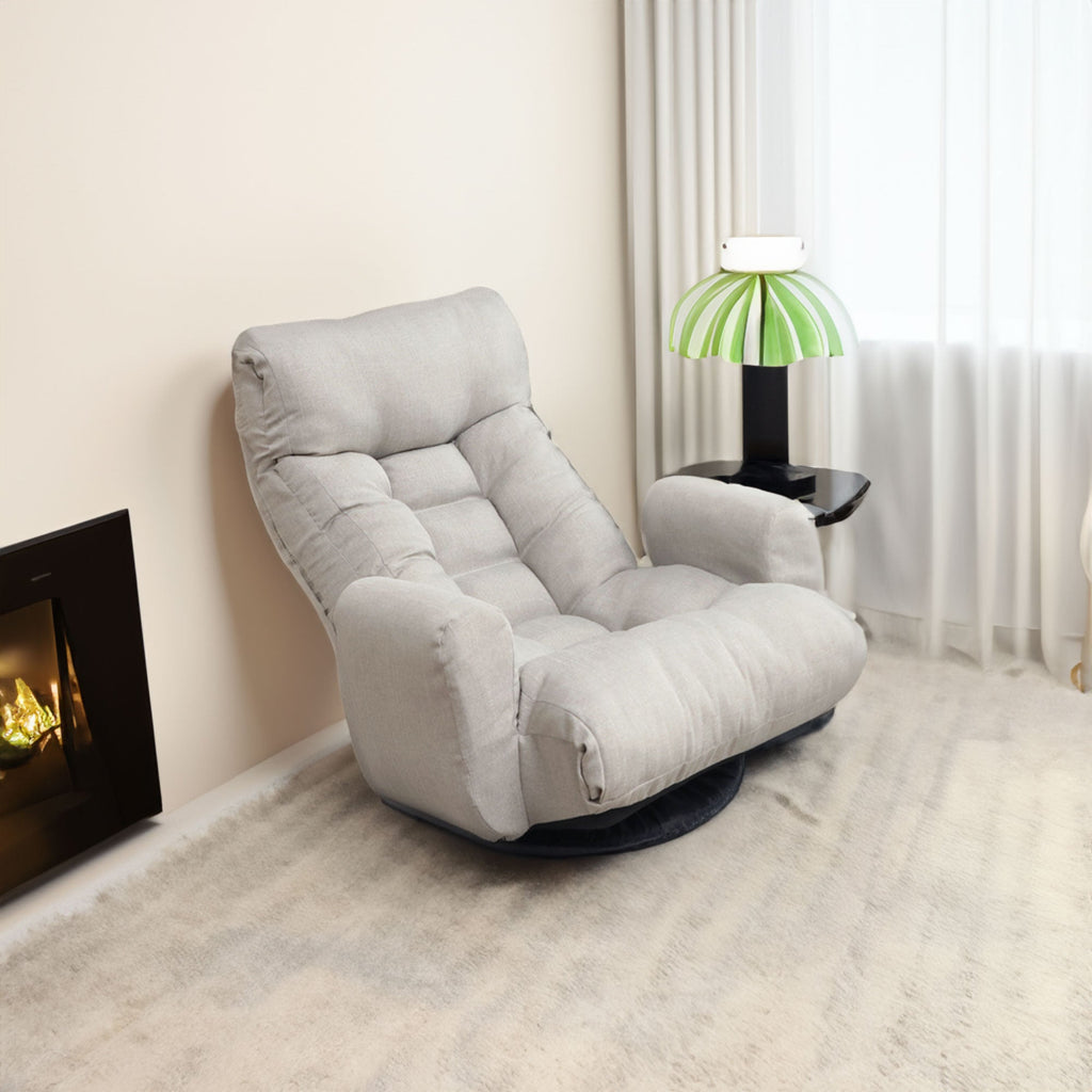 Adjustable head and waist lounge chair, 360 degree rotatable sofa chair
