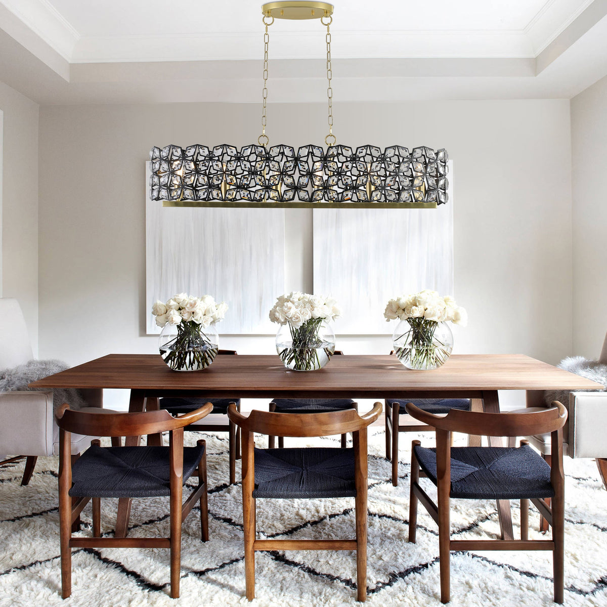 Modern Champagne Gold Oval Crystal ceiling chandelier