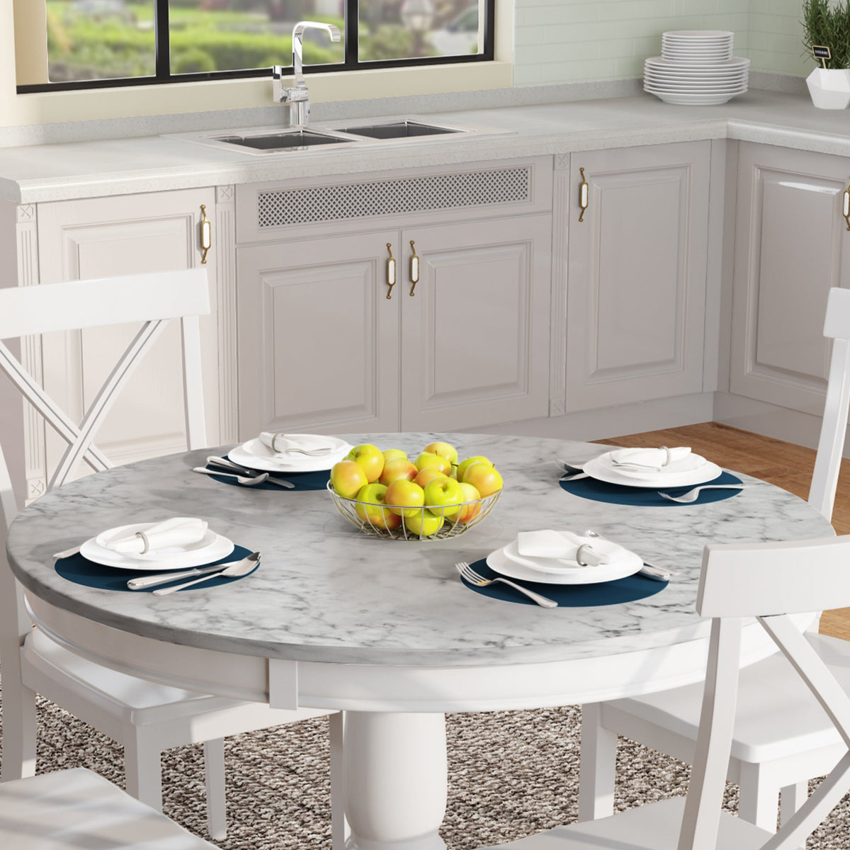 5 Pieces Dining Table and Chairs Set for 4