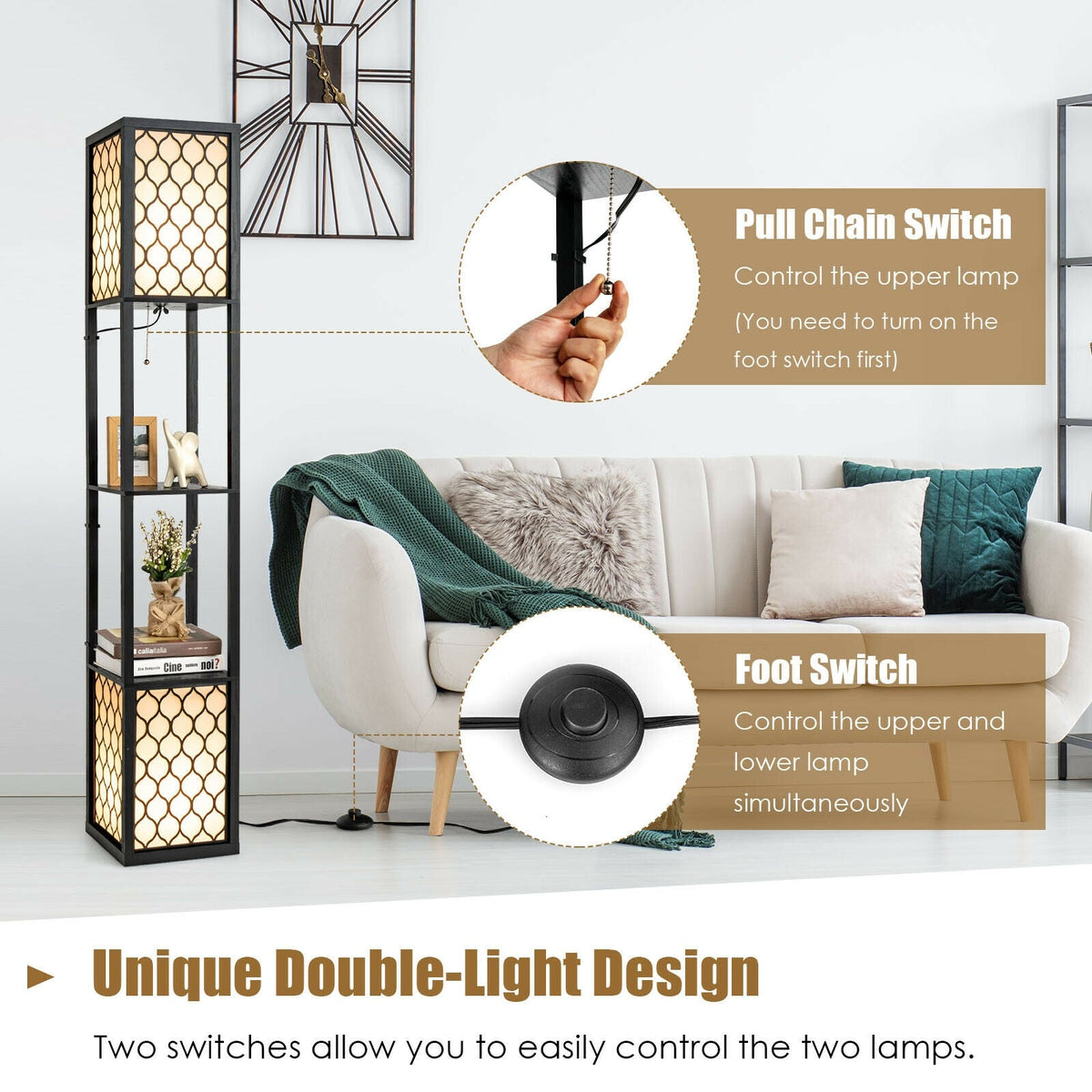 Modern Shelf Freestanding Floor Lamp