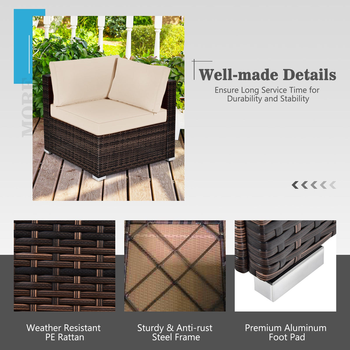 7 Pieces Patio with 35" 50000 BTU Propane Fire Pit Table