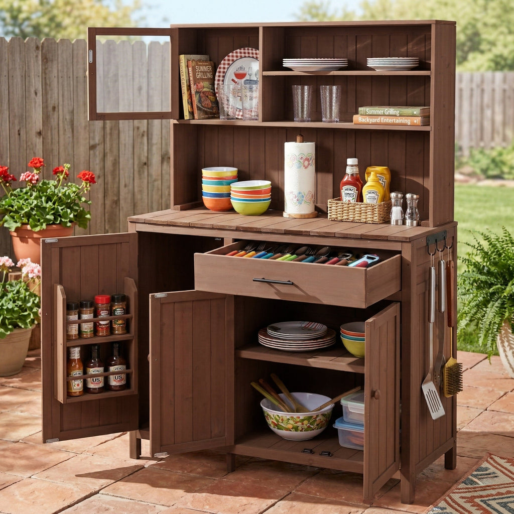 Potting Bench with Hutch