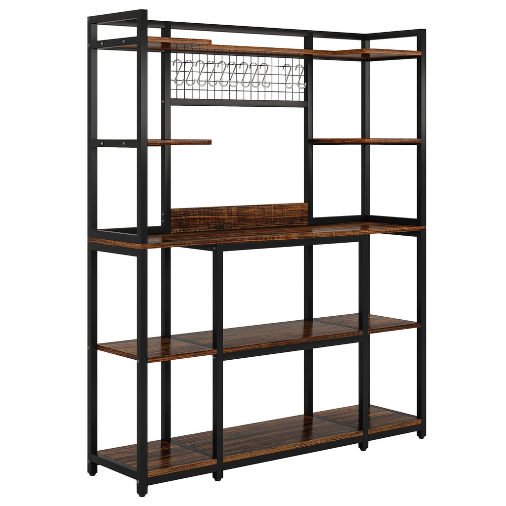 Baker's Rack With Hutch, 5 Tier Kitchen Storage Shelf
