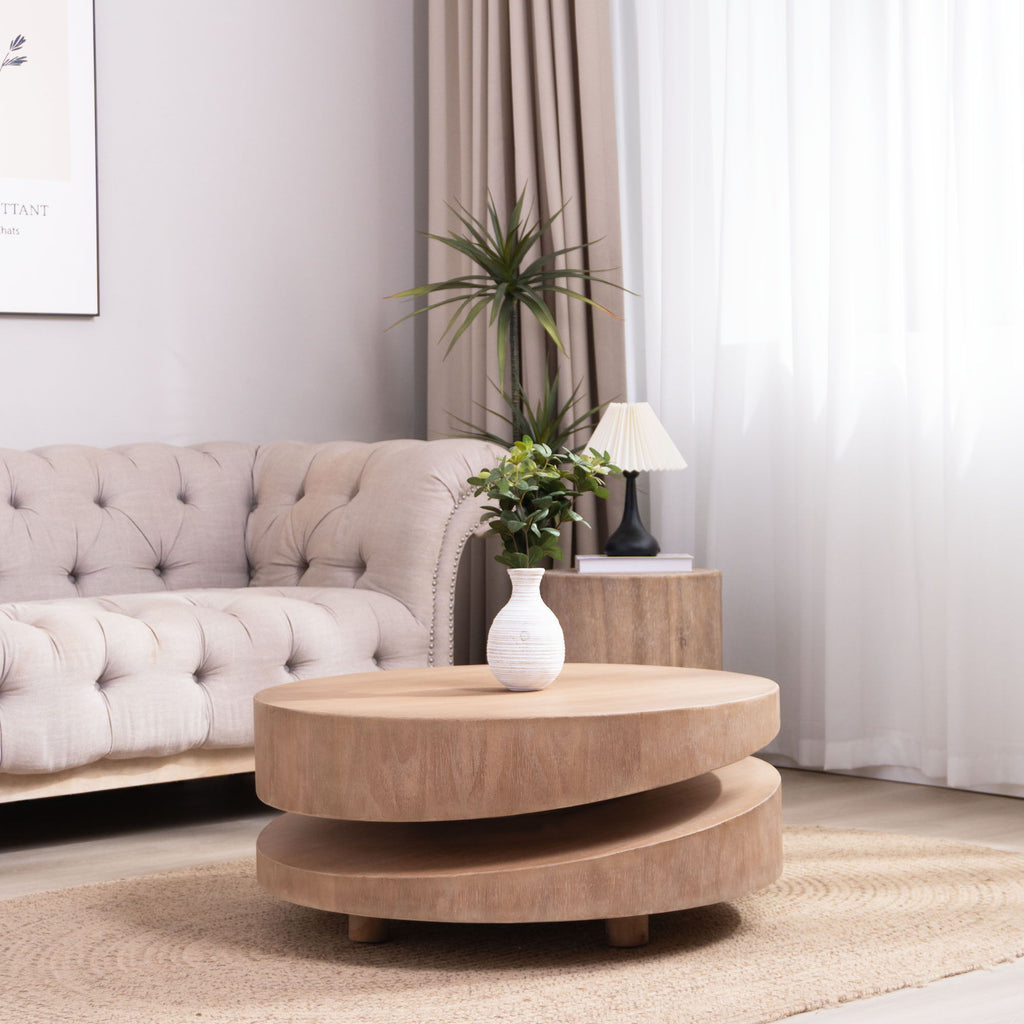 Modern Round Wood Coffee Table