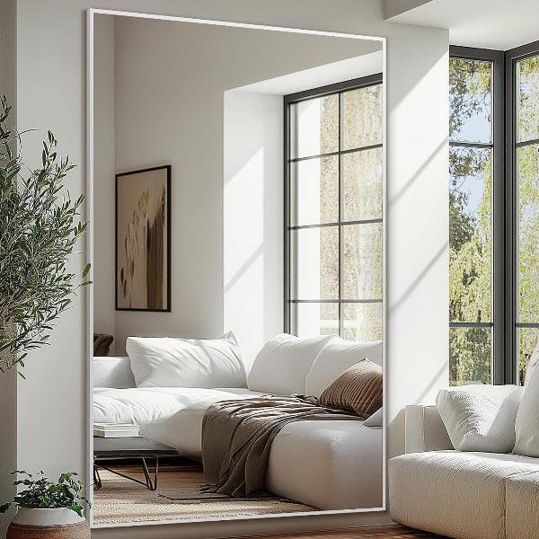 Silver Oversized Full Length Mirror – Aluminum Floor Mirror