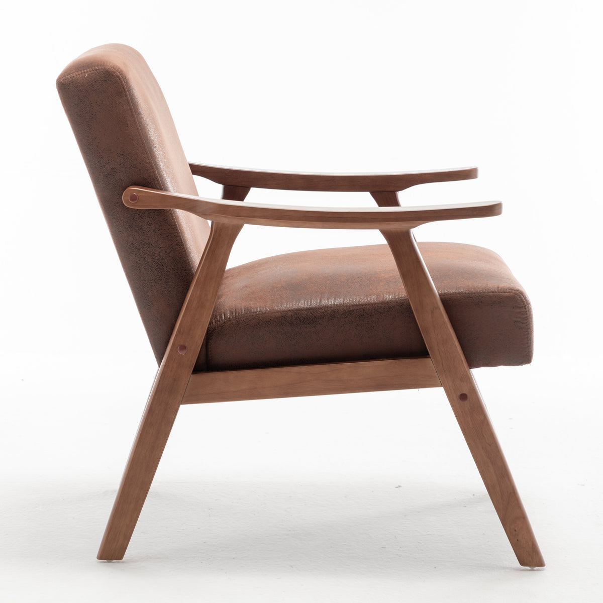 Medieval modern chair, solid wood frame accent chair with ultra thick backrest