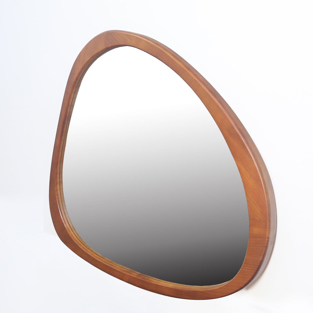 Asymmetrical Wall Mirror Wooden Framed Large Sized Dressing Mirror