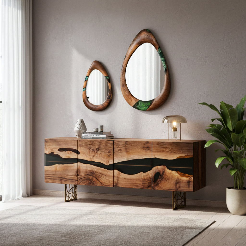 Wood and Resin Dining Room Buffet & Sideboard Table