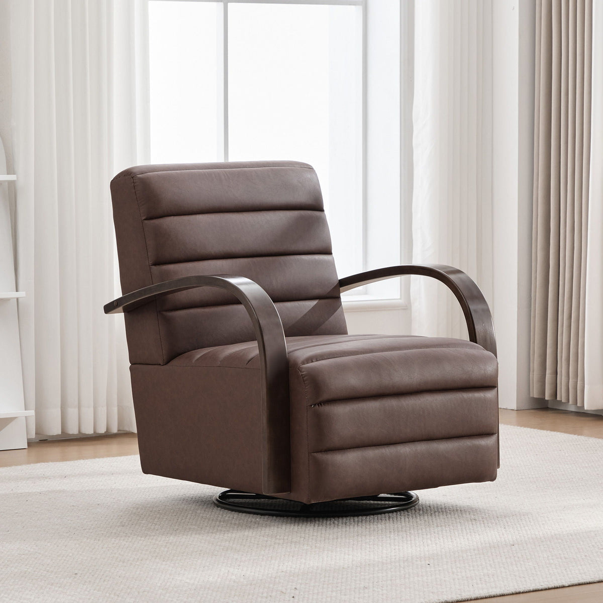 360° Swivel Accent Chair With Armrests