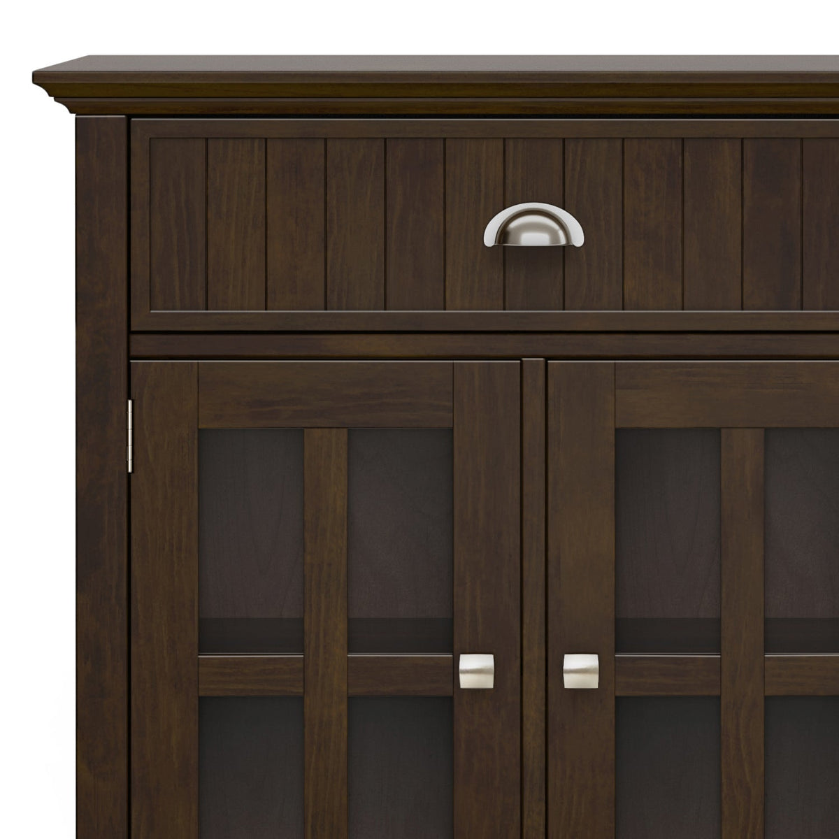 60 Inch Wide Solid Wood Large Sideboard Buffet in Brunette