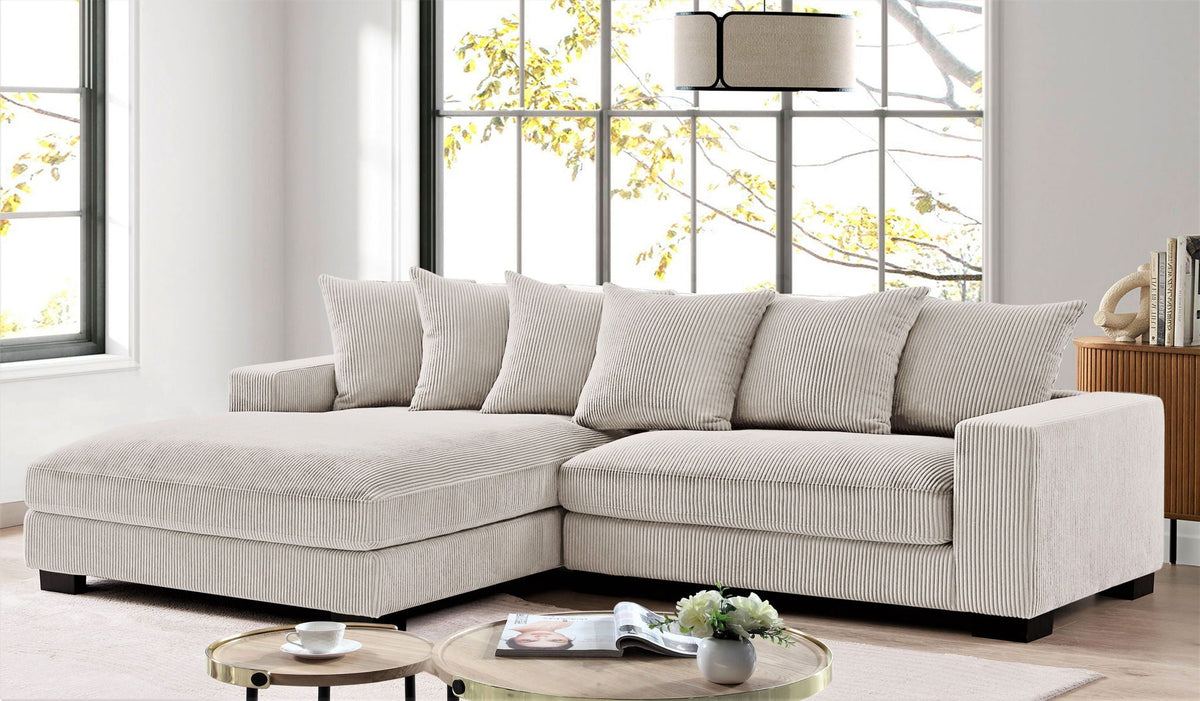 Oversized 2 Piece Sectional Couches, L Shaped Sofa With Chaise