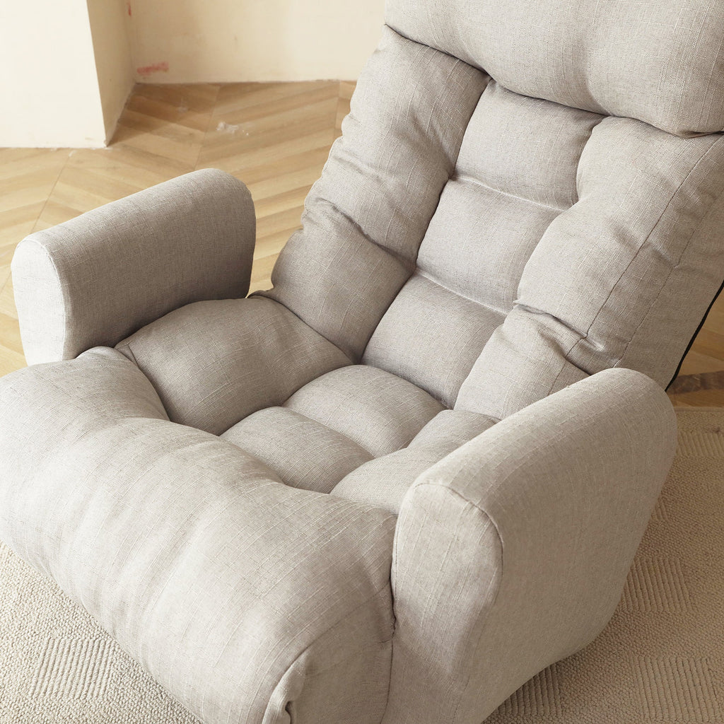 Adjustable head and waist lounge chair, 360 degree rotatable sofa chair