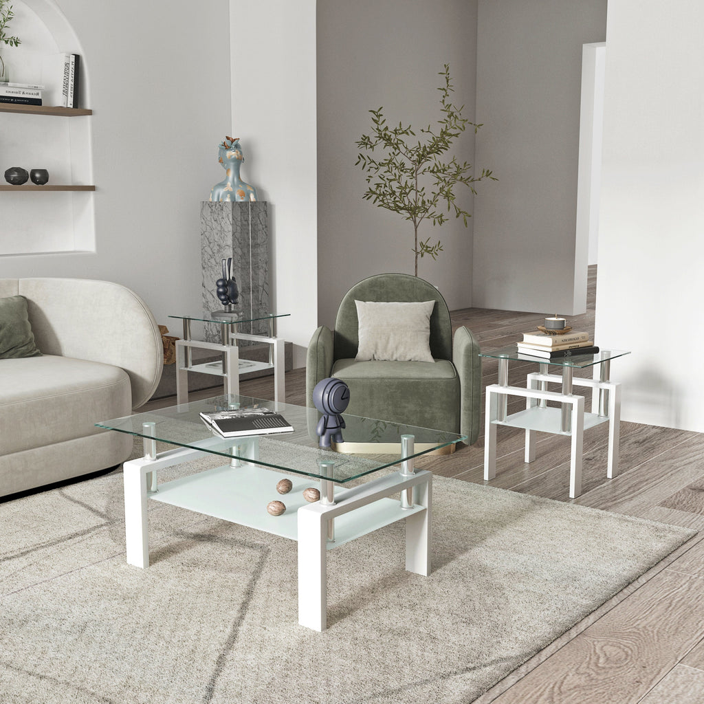 Modern Tempered Glass Tea Table Coffee Table End Table