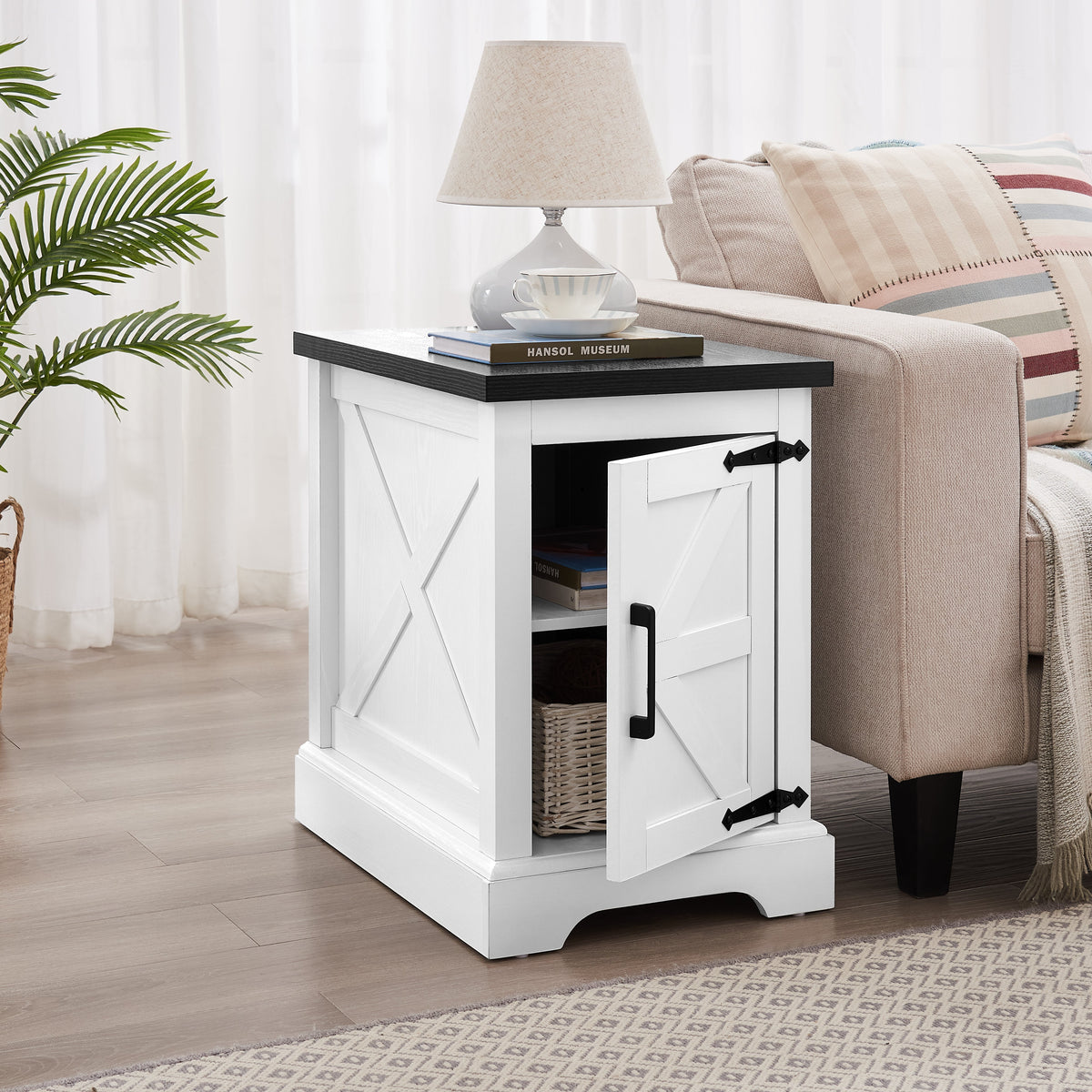 Farmhouse tea table bedside table rectangular farmhouse tea table with barn door