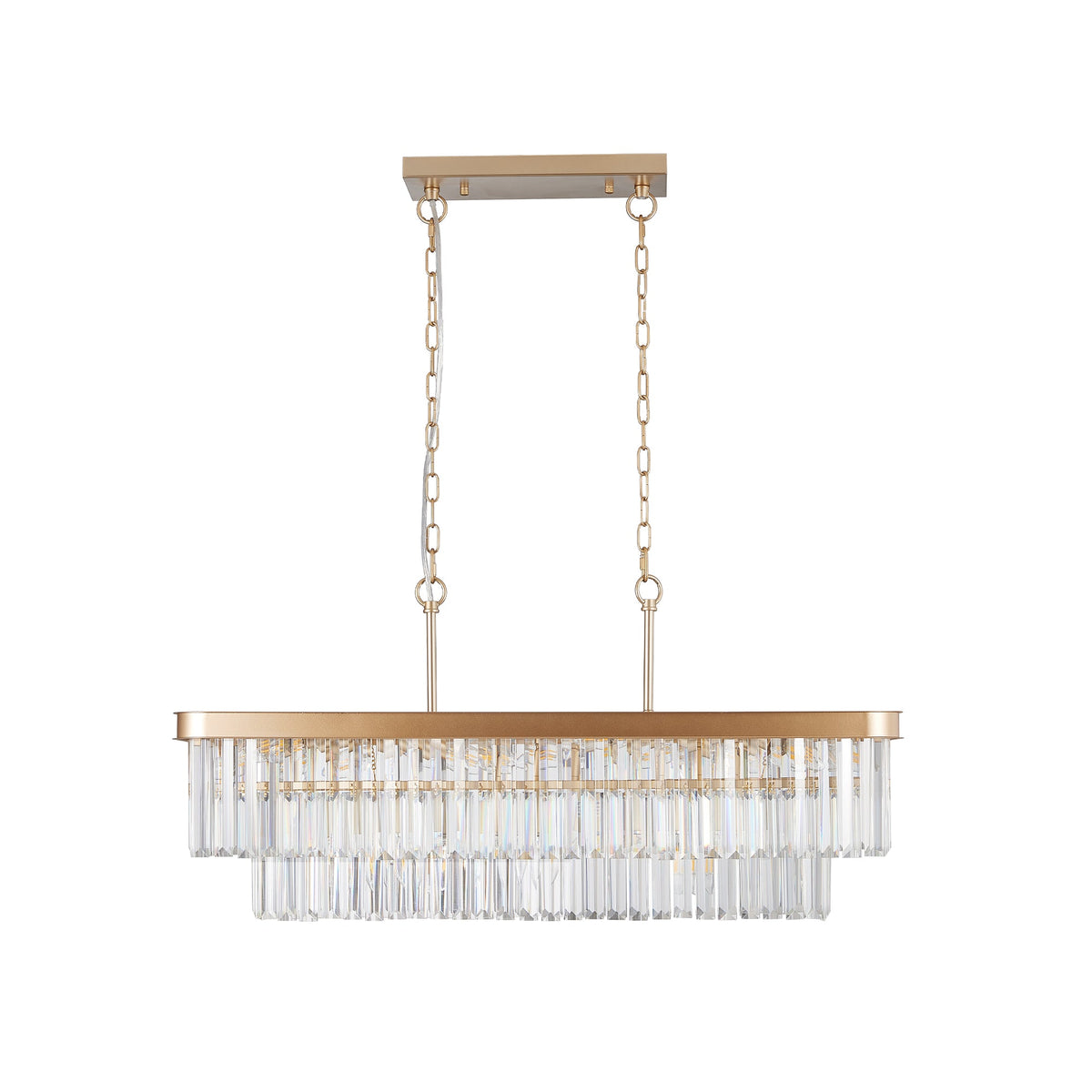 Chandeliers, Rectangular Crystal Chandelier Adjustable