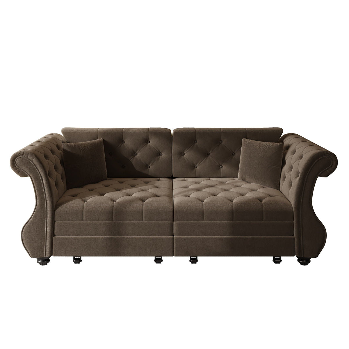 Oversized Chesterfield Pull Out Sofa Bed with Flower Tufting