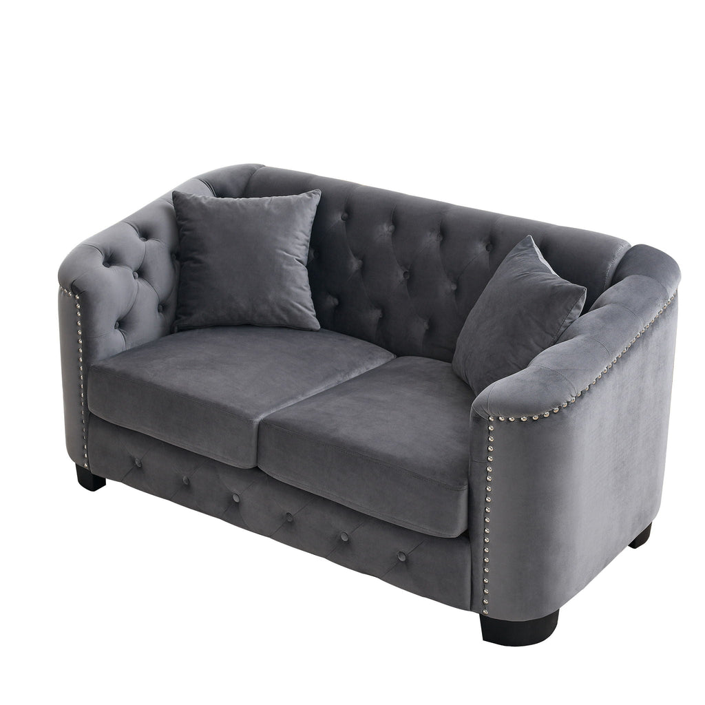 Modern Chesterfield Sofa With Tufted Backrest