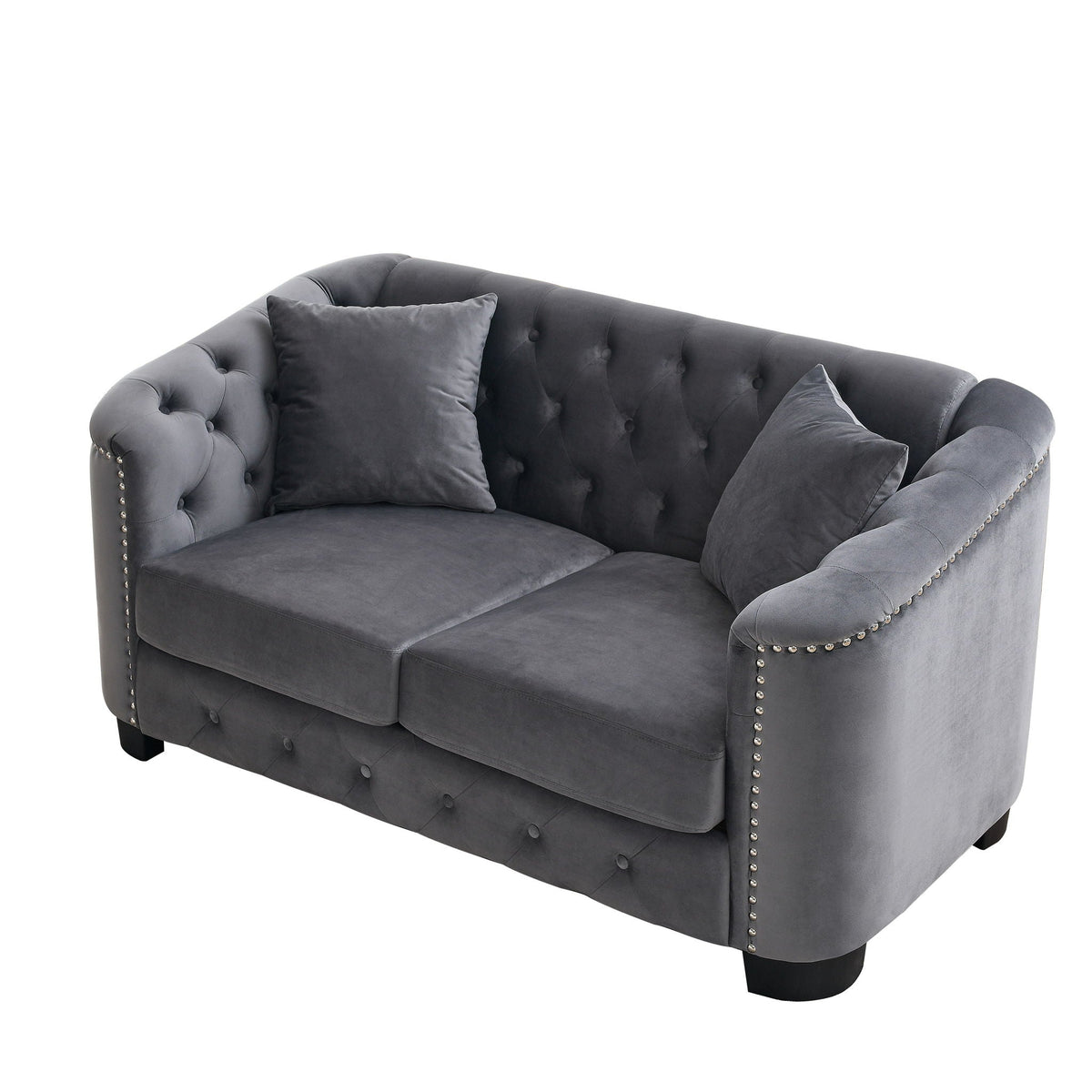 Modern Chesterfield Sofa With Tufted Backrest
