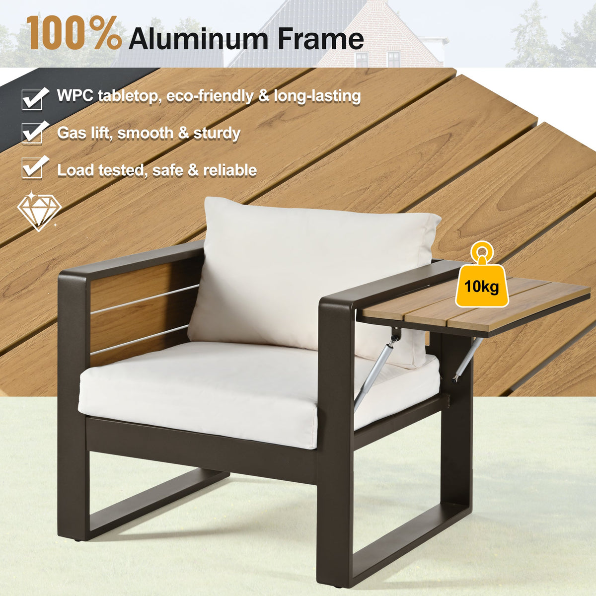 Aluminum Frame Large 4-Piece Outdoor Patio Furniture Set