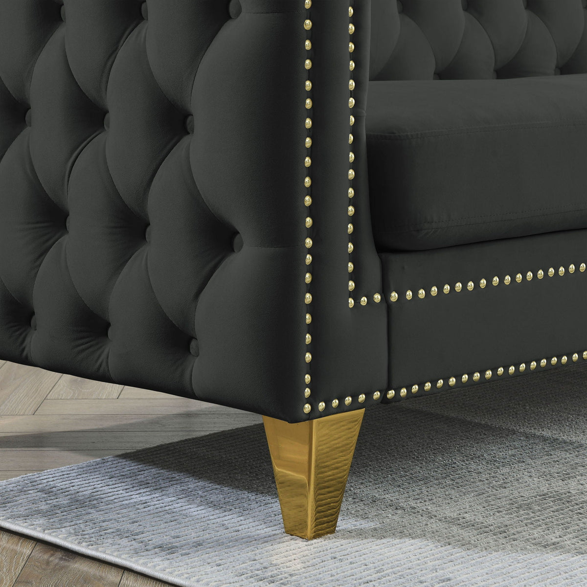 Modern Sofa With Button Tufting, Upholstered Couch For Living Room