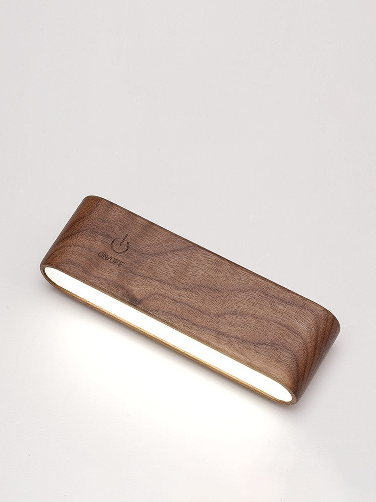 Black Walnut Solid Wood LED Table Lamp Key Holder