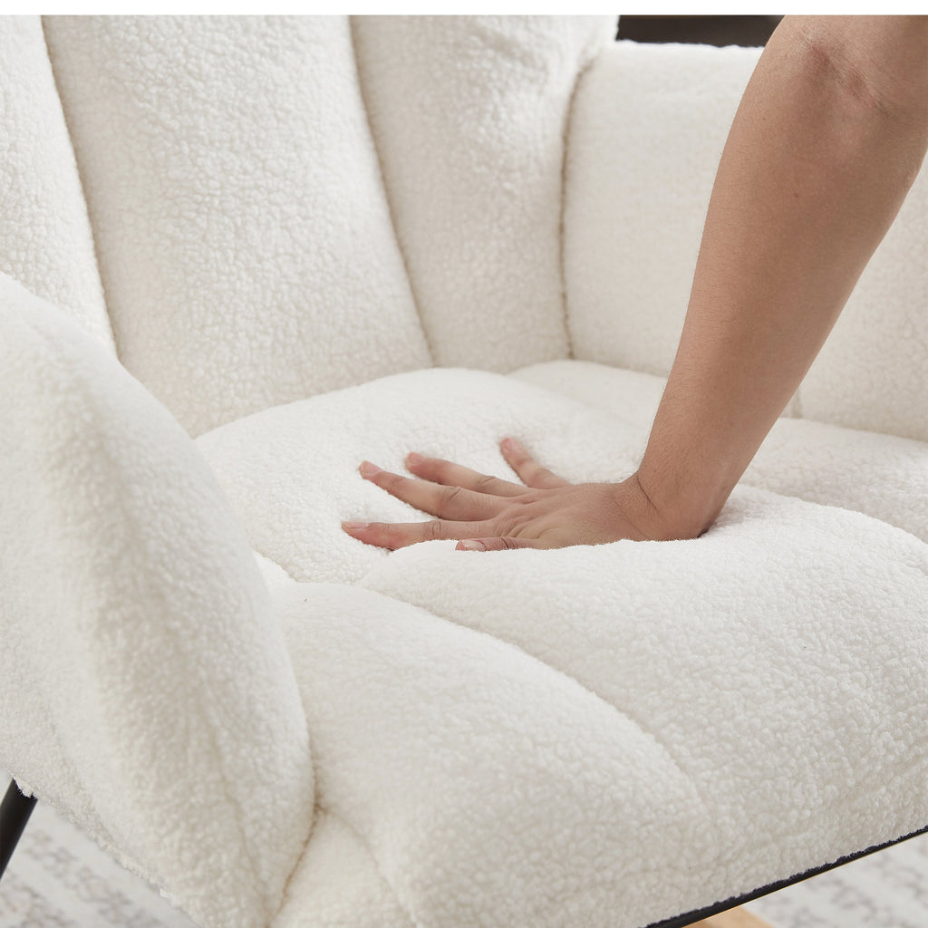 Upholstered Teddy Fabric Rocking Chair