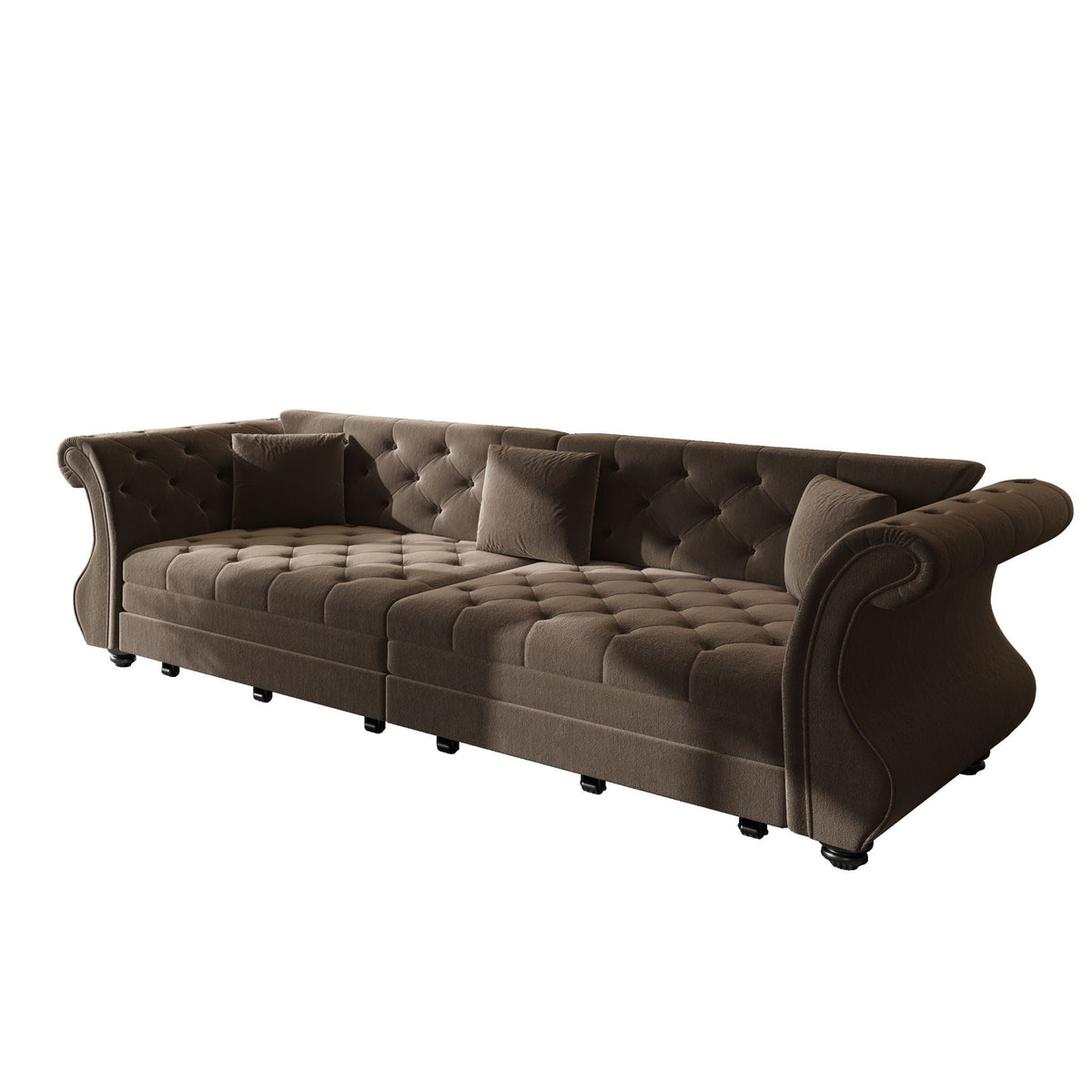 Oversized Chesterfield Pull Out Sofa Bed with Flower Tufting