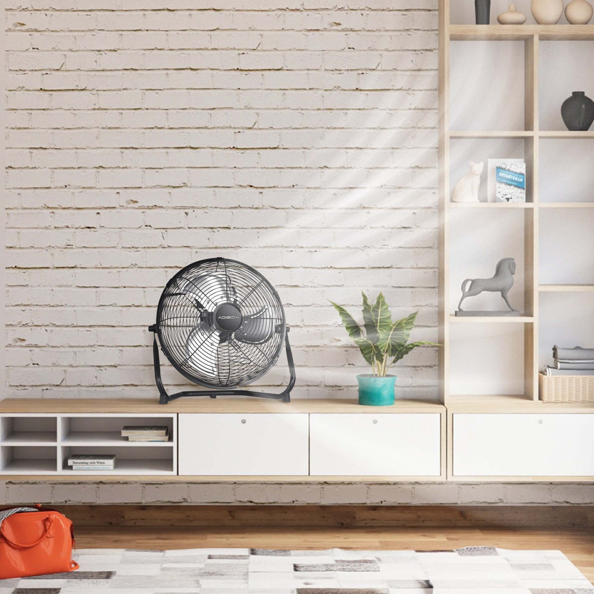 3 Speed High Velocity Heavy Duty Metal Floor Fan With Tilting Head