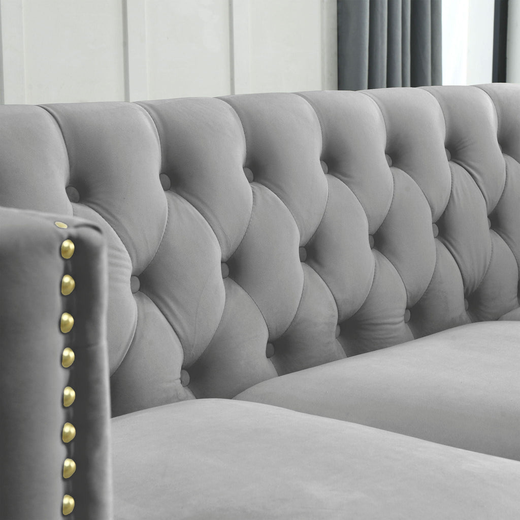 Upholstered Couch Sofa With Button Tufting