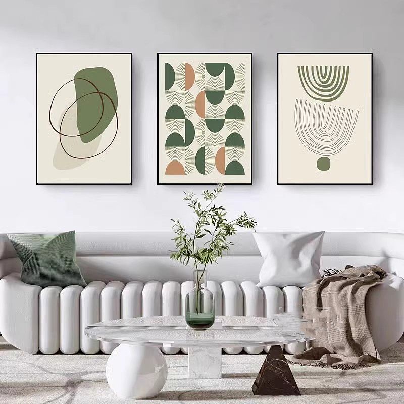 Morandi Abstract Sofa Background Wall Three-piece Painting