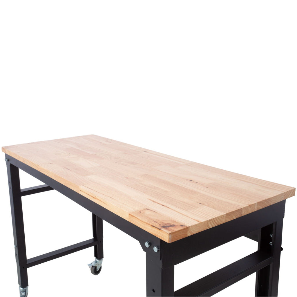 Wide Rolling Workbench For Garage, Adjustable Height