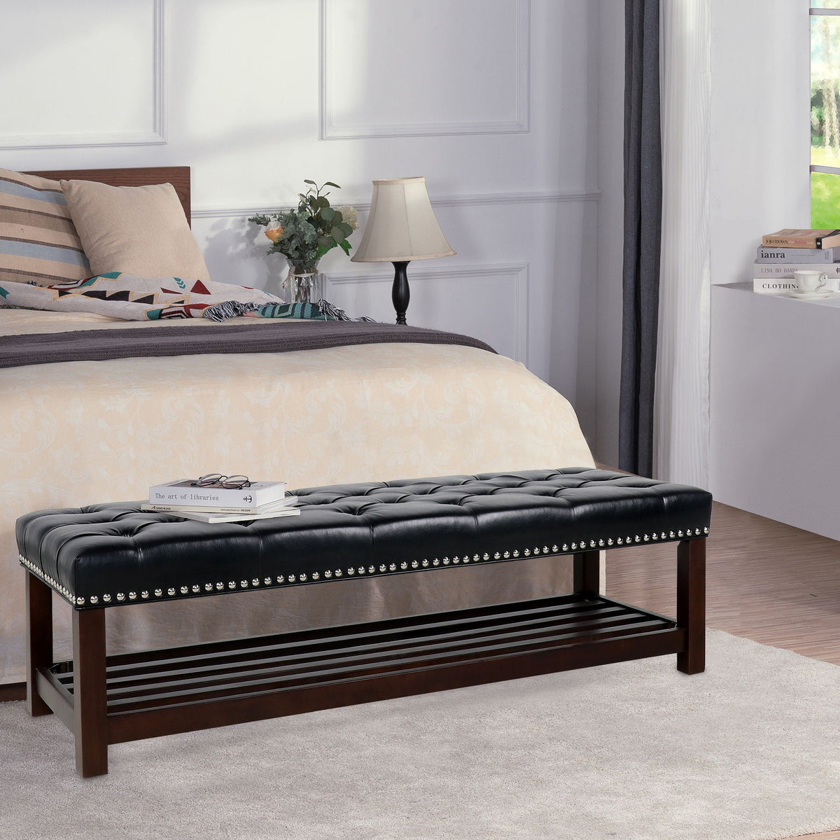End Of Bed Bench Tufted Upholstered
