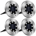 4Pcs Solar Powered Light Outdoor Waterproof Buried In-Ground Lamp Decorative Path, Deck