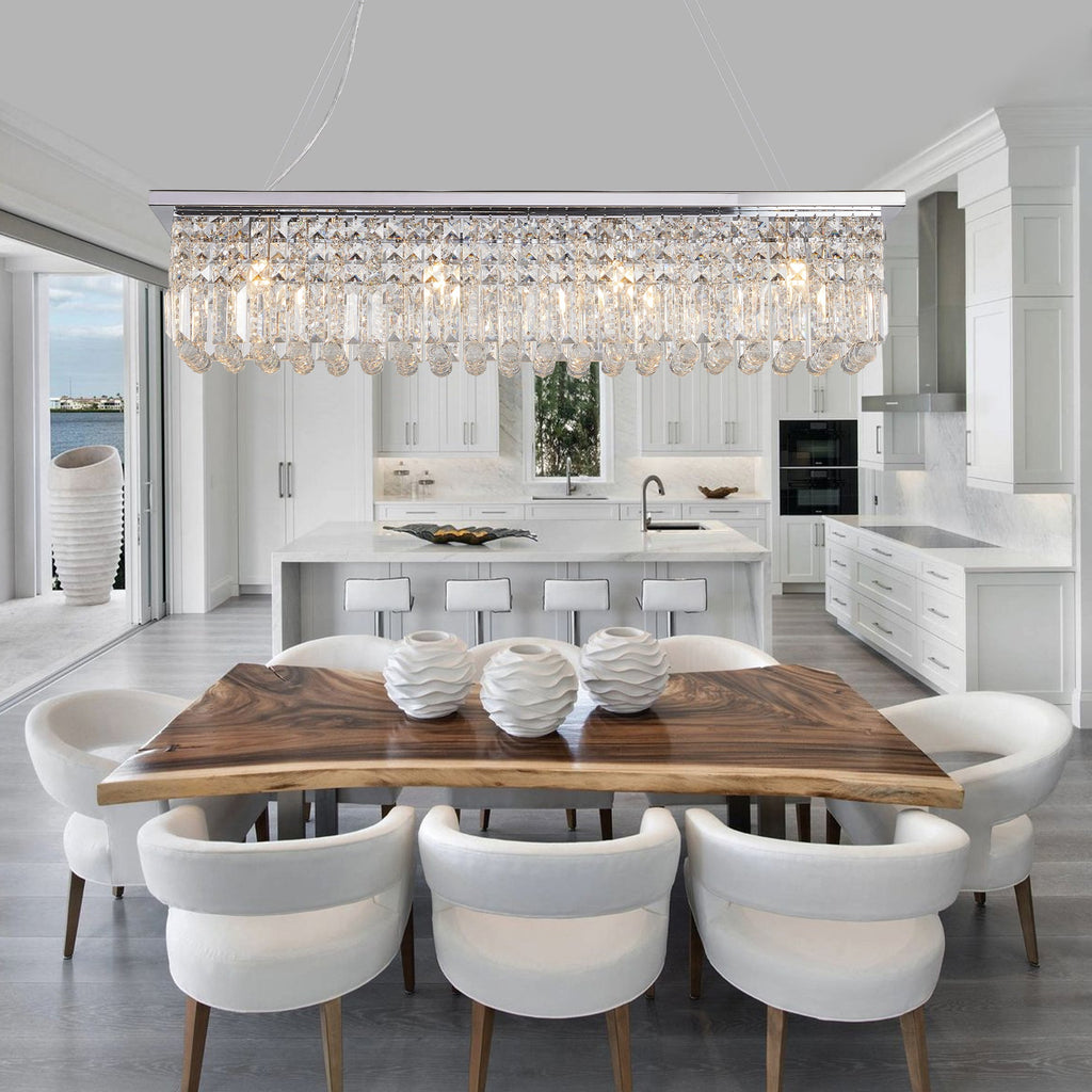 Modern Crystal Chandelier for Dining Room 8-Light