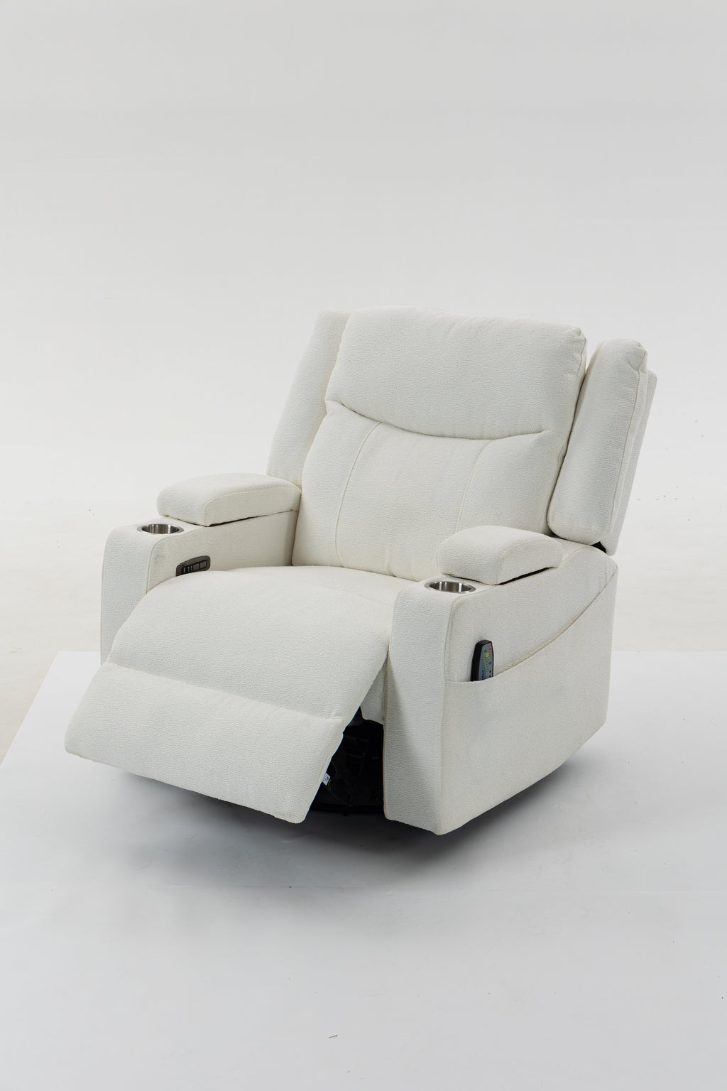 Extra Wide Power Recliner Chair 270° Swivel with Heat Massage
