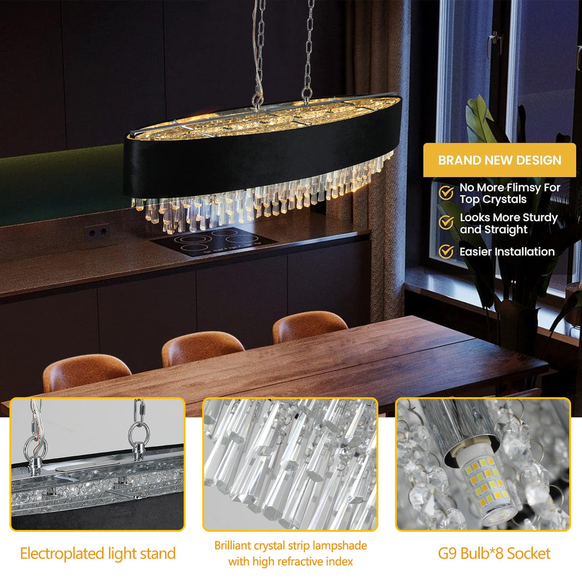 Modern Crystal Chandelier for Living-Room Cristal Lamp