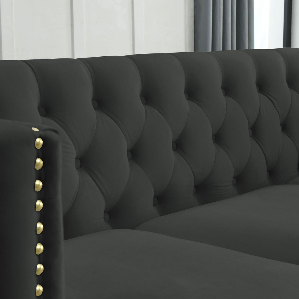 Upholstered Couch Sofa With Button Tufting