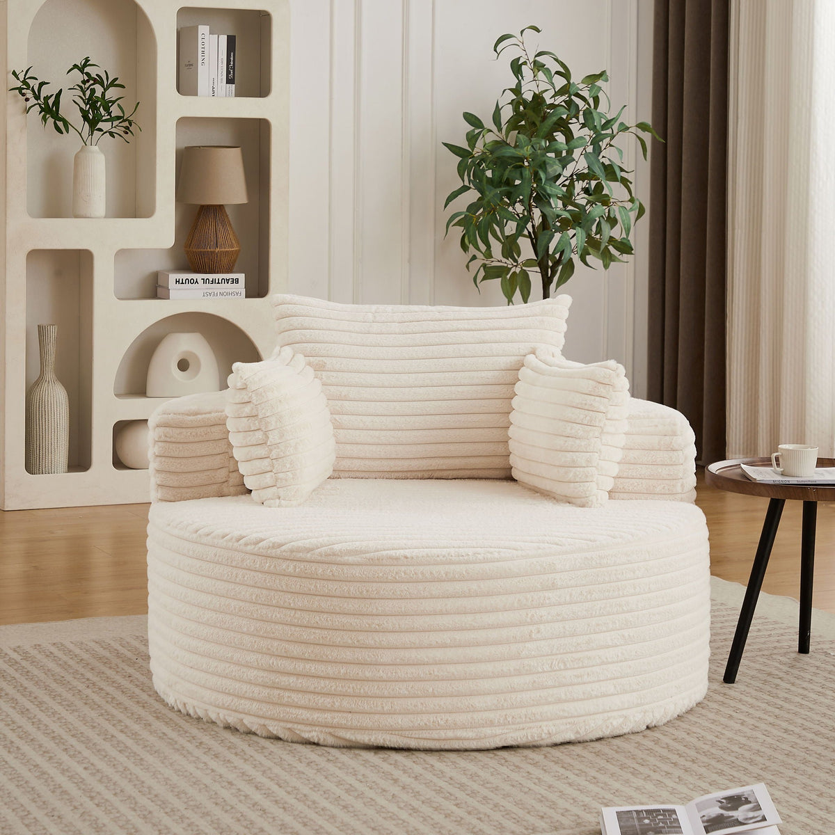 Modern Single Sofa With Backrest Pillow