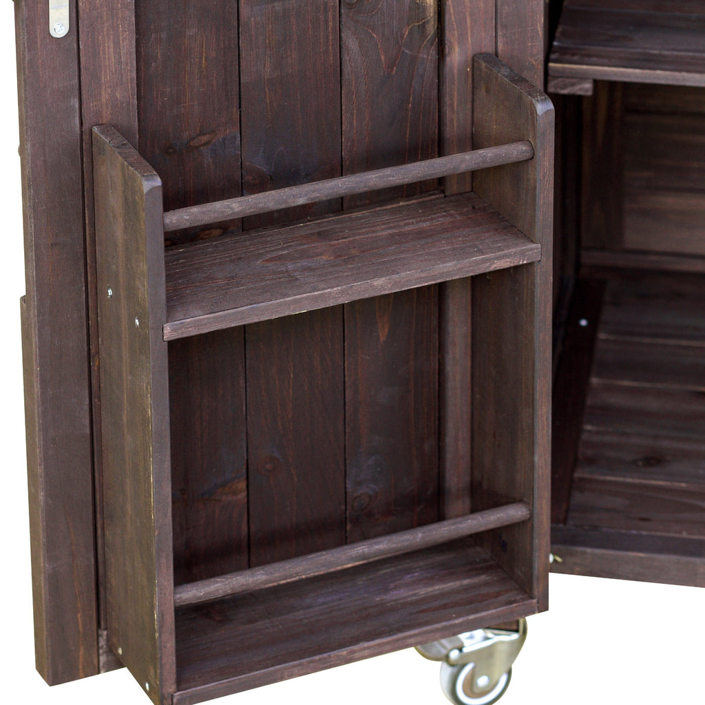 Outdoor Kitchen Island, Rolling Bar Cart & Storage Cabinet