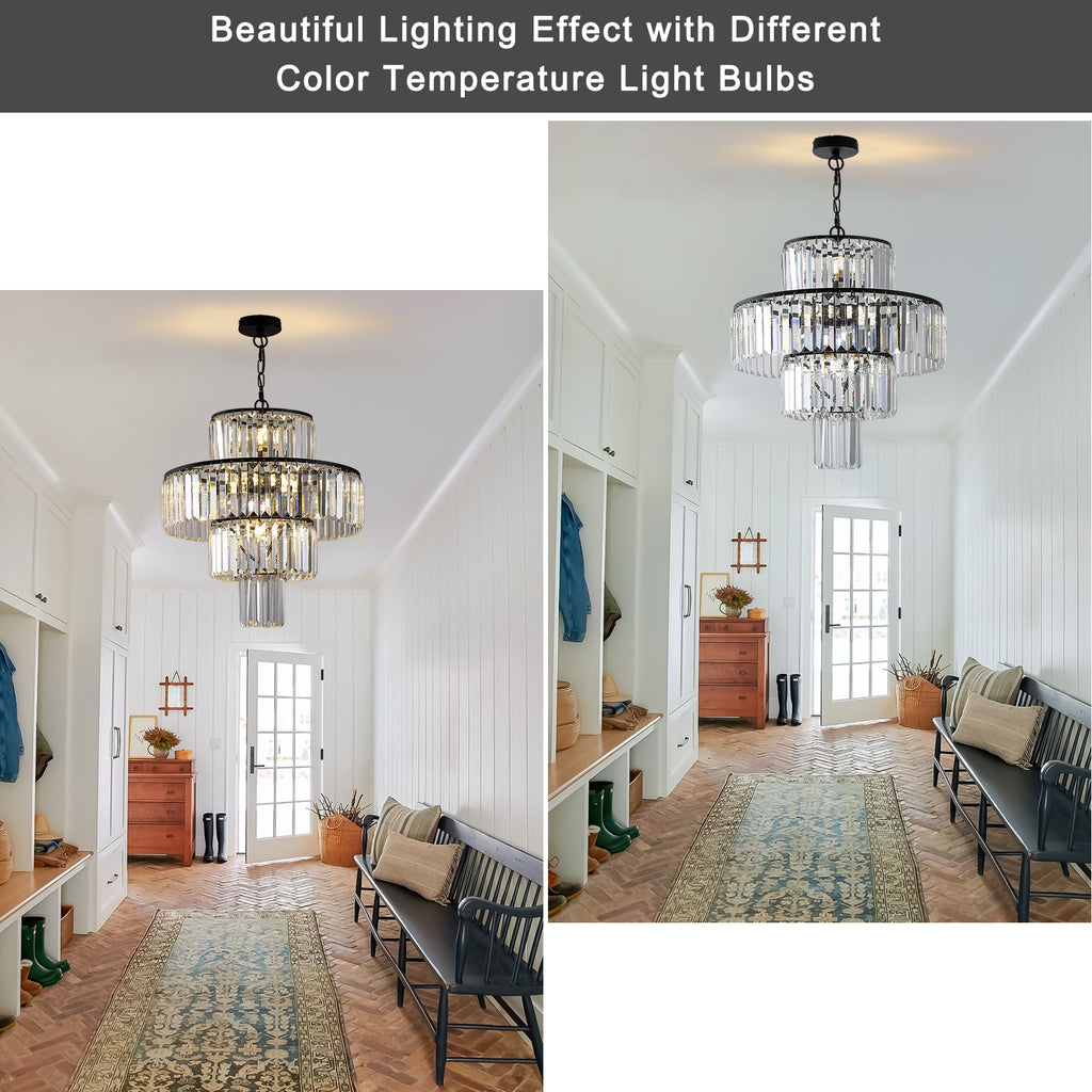 Black  Luxury Crystal Chandelier Light Fixture