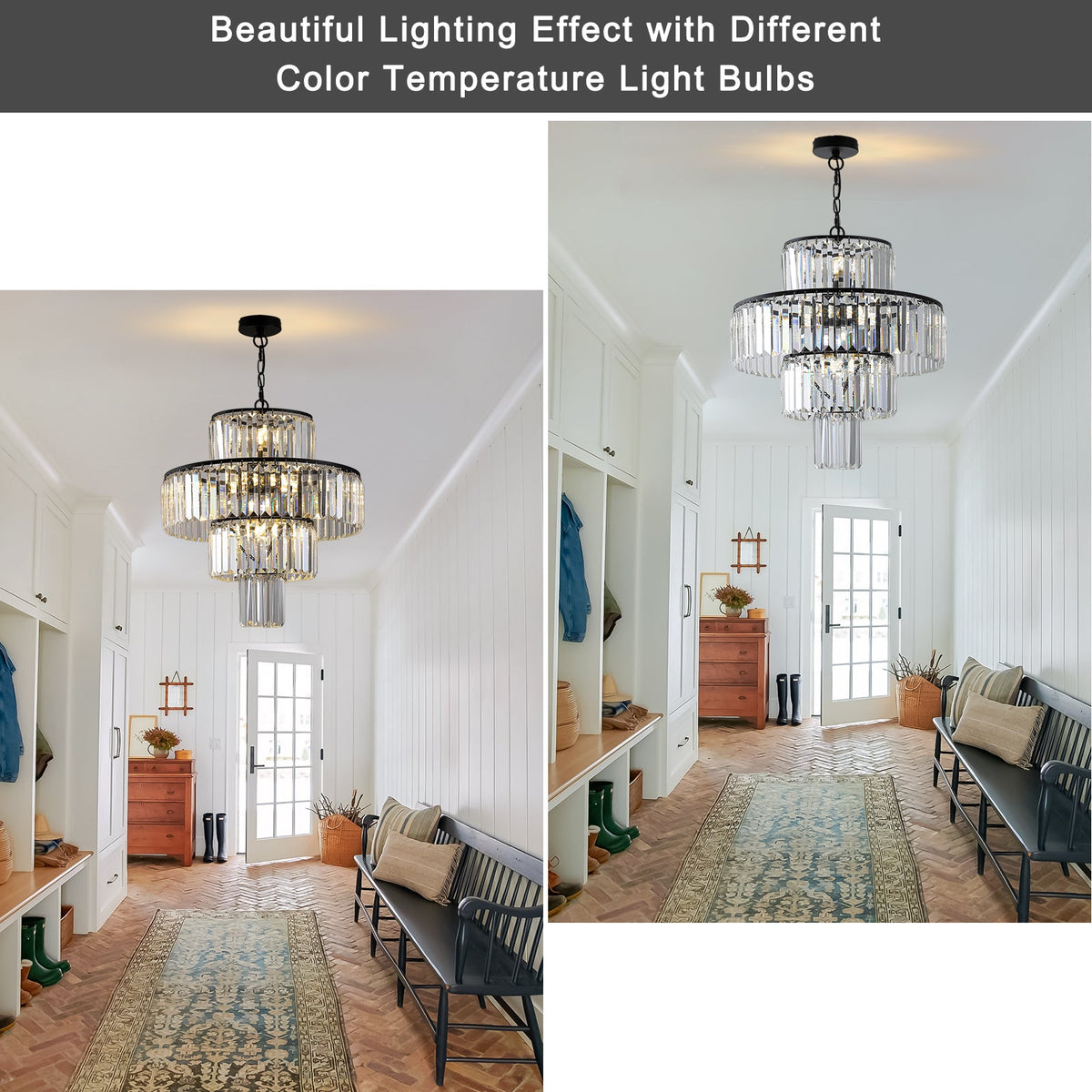 Black  Luxury Crystal Chandelier Light Fixture