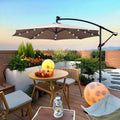 10 ft Outdoor Solar Powered LED Patio Umbrella with LED Lights - Mushroom