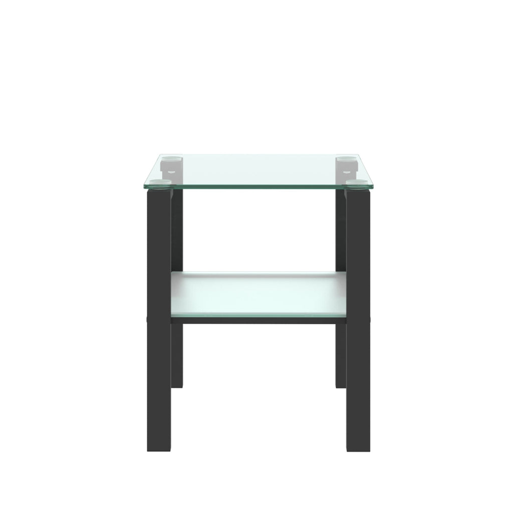Glass two layer tea table