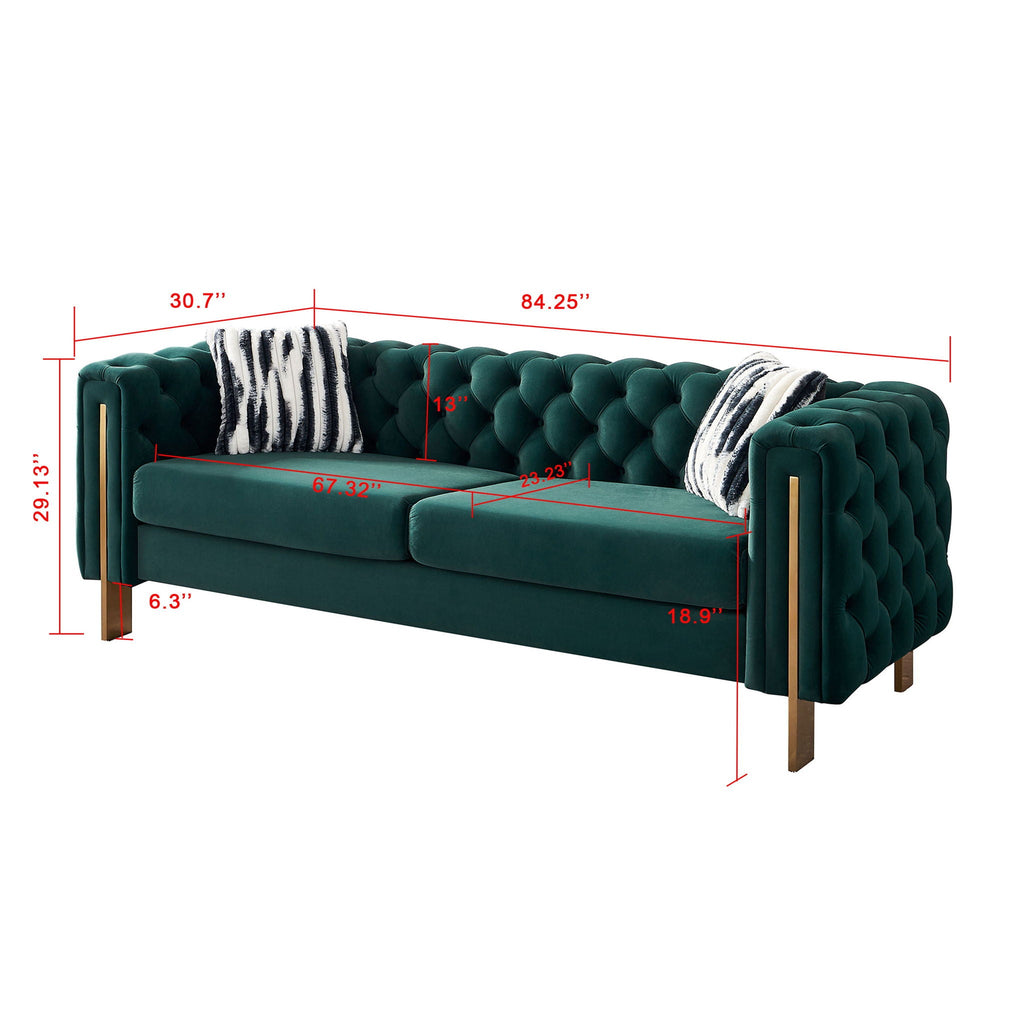 Chesterfield - Modern Tufted Sofa, 84.25''W Couch