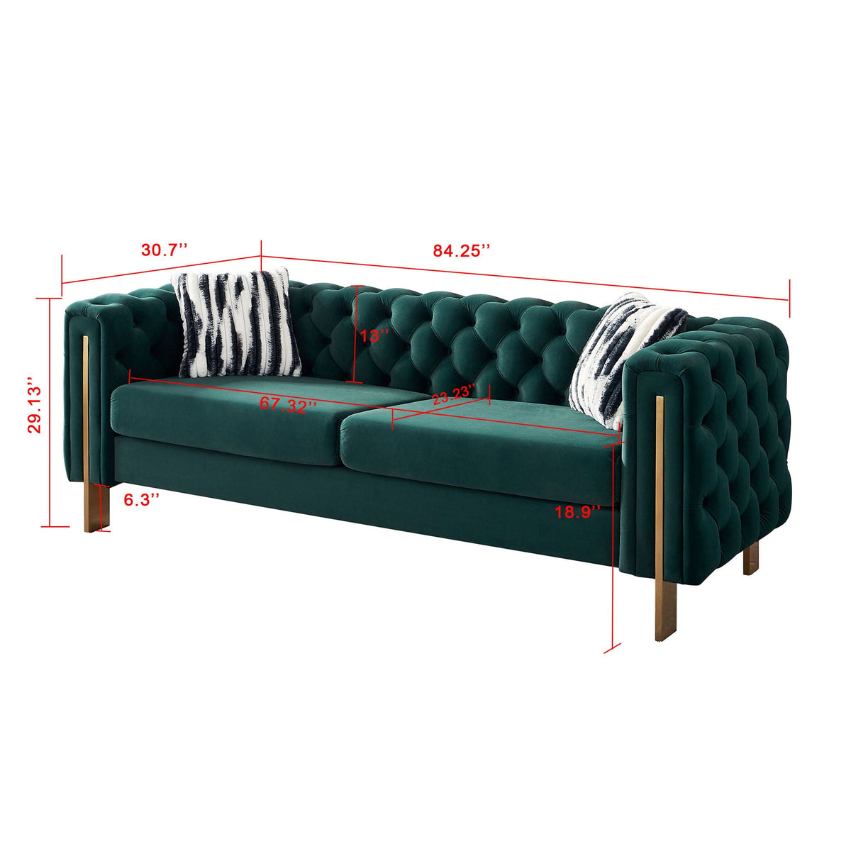 Chesterfield - Modern Tufted Sofa, 84.25''W Couch