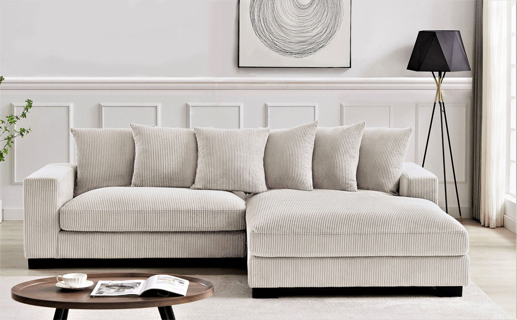 Oversized 2 Piece Sectional Couches, L Shaped Sofa With Chaise